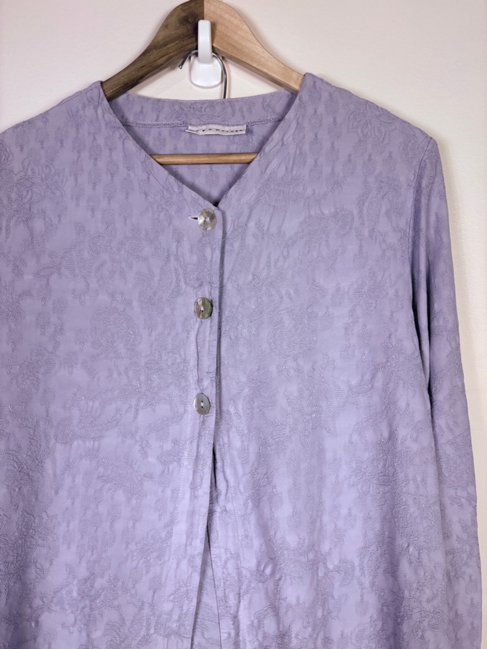 bryn Walker 2-Piece Set Lilac Button Cardigan & Pants Loose Coastal Lagenlook - Picture 2 of 10